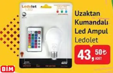 LEDOLET UZAKTAN KUMANDALI LED AMPUL